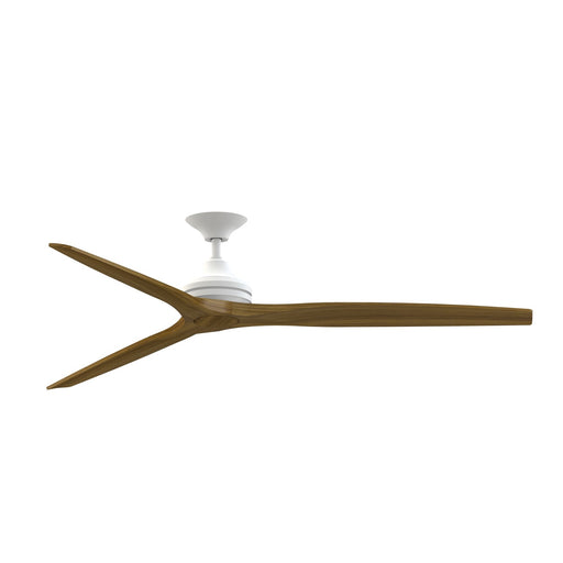 Fanimation Spitfire DC Custom 72in Downrod Ceiling Fan | Matte White and Koa Wood | Covered Patio & Living Room | Model FPD6721BMW-72K