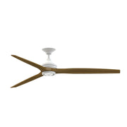 Fanimation Spitfire DC Custom 72in Ceiling Fan with LED Light | Matte White and Koa Wood Blades | Covered Patio & Living | Model FPD6721BMW-72K-LK