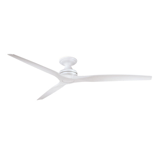 Fanimation Spitfire DC 72in Flush Ceiling Fan | Matte White and Buttonwood Blades | Covered Patio & Living Room | Model FPD6721BMW-72MW-F