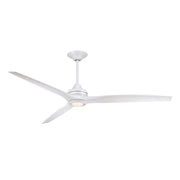 Fanimation Spitfire DC 72in 1-Light Ceiling Fan | Matte White and Fresnel Frosted Glass | Covered Patio & Living Room | Model FPD6721BMW-72MW-LK