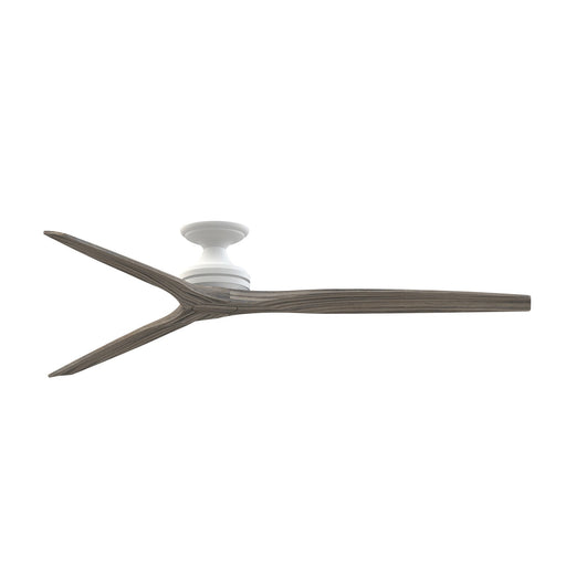 Fanimation Spitfire DC Custom 72in Flush Ceiling Fan | Matte White and Weathered Wood | Covered Patio & Great Room | Model FPD6721BMW-72WE-F