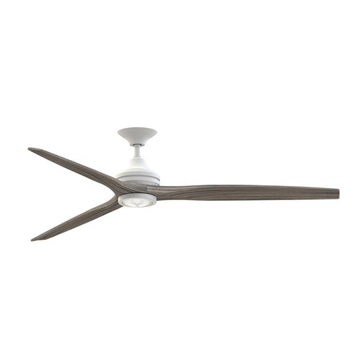 Fanimation Spitfire DC Custom 72in Downrod Ceiling Fan with LED | Matte White and Weathered Wood | Covered Patio & Great | Model FPD6721BMW-72WE-LK