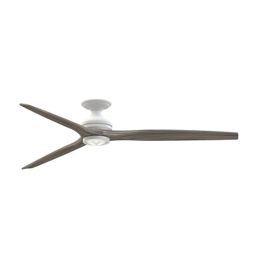 Fanimation Spitfire DC Custom 72in Flush Ceiling Fan with LED | Matte White and Weathered Wood | Covered Patio & Great | Model FPD6721BMW-72WE-LK-F