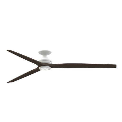 Fanimation Spitfire DC Custom 84in Flush LED Ceiling Fan | Matte White and Dark Walnut | Covered Patio & Sunroom | Model FPD6721BMW-84DWALKF