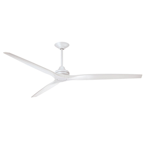 Fanimation Spitfire DC Custom 84in Downrod 1-Light Ceiling Fan | Matte White and Matte White Blades | Covered Patio & Sunroom | Model FPD6721BMW-84MW