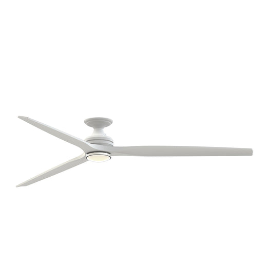 Fanimation Spitfire DC Custom 84in Flush 1-Light Ceiling Fan | Matte White and Matte White Blades | Covered Patio | Model FPD6721BMW-84MW-DWLK-F