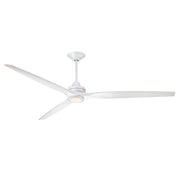 Fanimation Spitfire DC Custom 84in Smart Ceiling Fan with LED Light Kit | Matte White and Matte White Buttonwood Blades | Model FPD6721BMW-84MW-LK