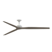 Fanimation Spitfire DC Custom 84in Downrod Ceiling Fan | Matte White and Weathered Wood | Covered Patio & Living Room | Model FPD6721BMW-84WE