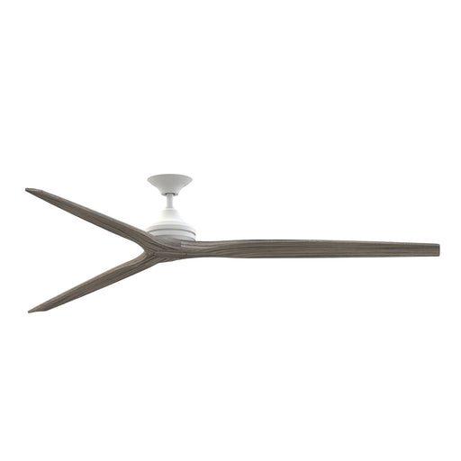 Fanimation Spitfire DC Custom 84in Downrod Ceiling Fan | Matte White and Weathered Wood | Covered Patio & Living Room | Model FPD6721BMW-84WE