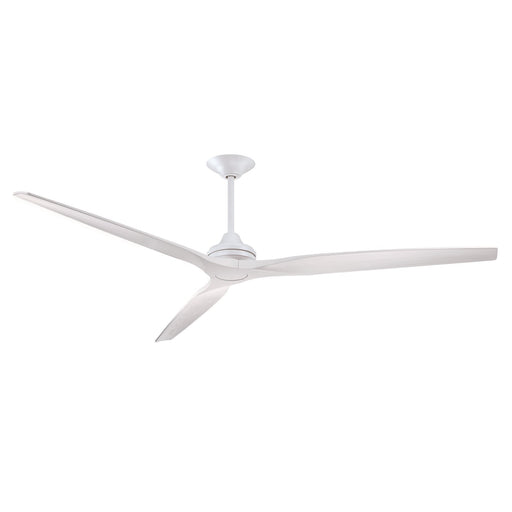 Fanimation Spitfire DC Custom 84in Downrod Ceiling Fan | Matte White and White Washed | Covered Patio & Living Room | Model FPD6721BMW-84WW