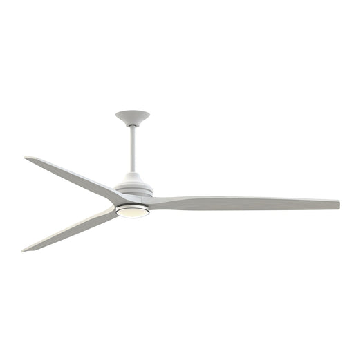 Fanimation Spitfire DC Custom 84in Smart Ceiling Fan | Matte White and White Washed Buttonwood Blades | Covered Patio | Model FPD6721BMW-84WW-DWLK