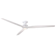 Fanimation Spitfire DC Custom 84in 1-Light Ceiling Fan | Matte White and White Washed Buttonwood | Covered Patio | Model FPD6721BMW-84WW-LK-F