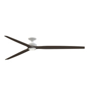 Fanimation Spitfire DC Custom 96in Flush Smart Ceiling Fan | Matte White and Dark Walnut Wood | Covered Patio & Living | Model FPD6721BMW-96DWALKF