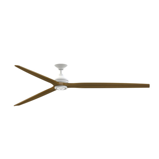 Fanimation Spitfire DC Custom 96in Downrod Ceiling Fan with LED | Matte White and Koa Wood Blades | Covered Patio & Great | Model FPD6721BMW-96K-LK