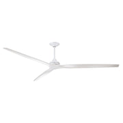 Fanimation Spitfire DC Custom 96in Downrod Ceiling Fan | Matte White Motor and Blades | Covered Patio & Great Room | Model FPD6721BMW-96MW