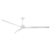Fanimation Spitfire 96in 1-Light Ceiling Fan | Matte White and Fresnel/Frosted Glass | Covered Patio & Living Room | Model FPD6721BMW-96MW-LK