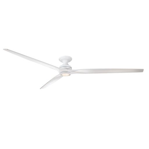 Fanimation Spitfire DC Custom 96in Flush Smart Ceiling Fan | Matte White and Matte White Blades | Covered Patio & Great | Model FPD6721BMW-96MW-LK-F