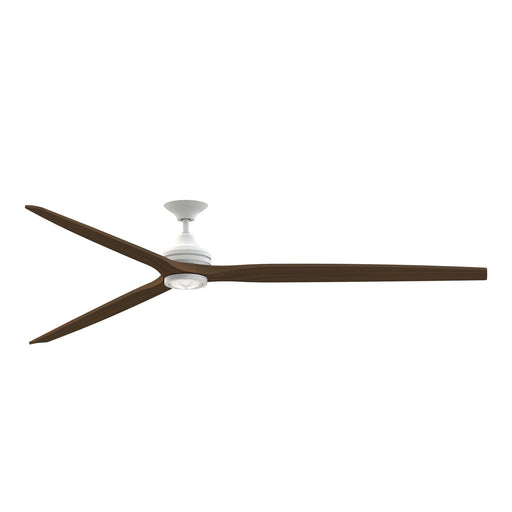 Fanimation Spitfire DC Custom 96in 1-Light Ceiling Fan | Matte White and Whiskey Wood | Covered Patio & Great Room | Model FPD6721BMW-96WK-LK