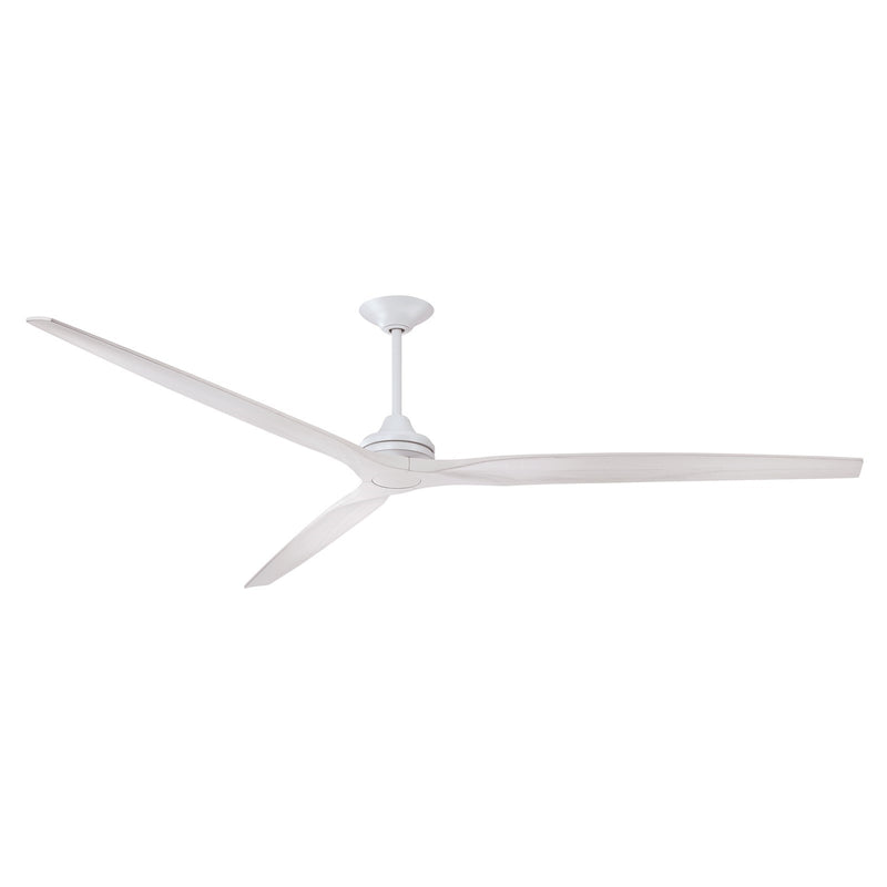 Fanimation Spitfire DC Custom 96in Downrod Ceiling Fan | Matte White and White Washed | Covered Patio & Great Room | Model FPD6721BMW-96WW