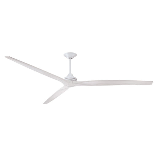 Fanimation Spitfire DC Custom 96in Downrod Ceiling Fan | Matte White and White Washed | Covered Patio & Great Room | Model FPD6721BMW-96WW