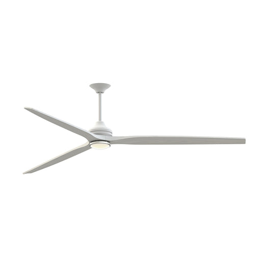 Fanimation Spitfire DC Custom 96in Downrod 1-Light Ceiling Fan | Matte White and White Washed | Covered Patio & Great | Model FPD6721BMW-96WW-DWLK