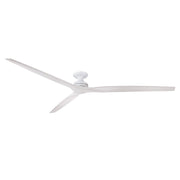 Fanimation Spitfire DC Custom 96in Flush Ceiling Fan | Matte White and White Washed Buttonwood | Covered Patio & Great Room | Model FPD6721BMW-96WW-F