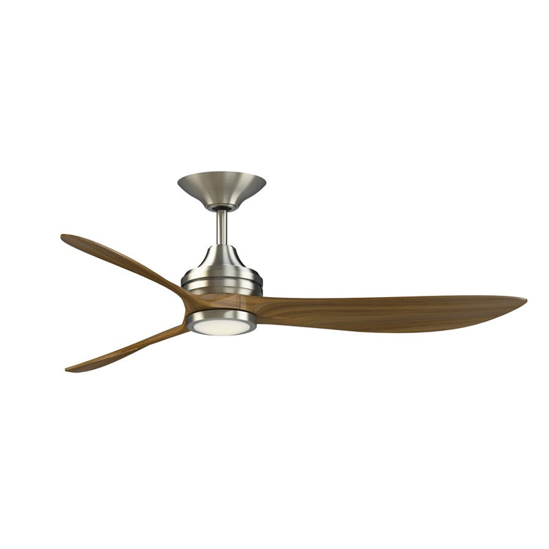 Fanimation Aviara 60in 3-Blade Indoor/Outdoor Ceiling Fan | Brushed Nickel and Koa Composite Blades | Patio, Porch & Living Room | Model FPD6725BNK