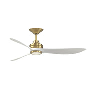Fanimation Aviara 60" Ceiling Fan/LED Light Kit, Brass/White/White - FPD6725BSMW