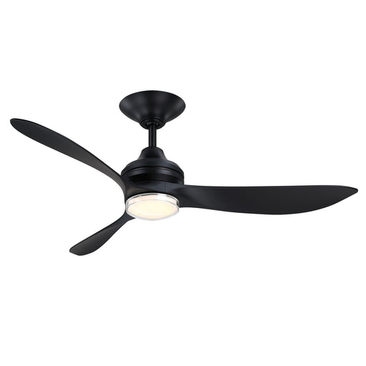 Fanimation Aviara Coastal 52in Wet-Rated Ceiling Fan with Light | Black and Black Composite | Patio & Covered Porch | Model FPD6727BLM-DWLK