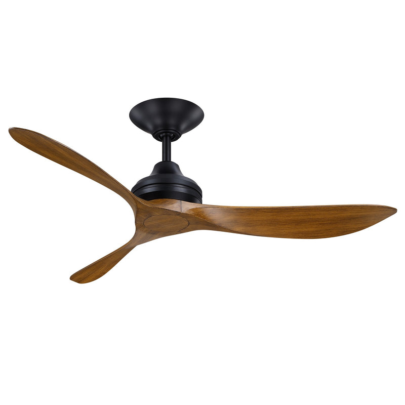 Fanimation Aviara Coastal 52in Smart Ceiling Fan | Marine Grade Black Finish and Koa Composite Blades | Covered Patio & Outdoor Living | Model FPD6727BLMKM