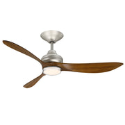 Fanimation Aviara Coastal 52in 1-Light Ceiling Fan | Coastal Brushed Nickel and Koa Composite Blades | Patio & Covered | Model FPD6727BNMKM-DWLK