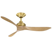 Fanimation Aviara Coastal 52in 1-Light Ceiling Fan | Coastal Brushed Satin Brass and Natural Composite Blades | Patio | Model FPD6727BSMNM-DWLK