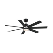 Fanimation Pendry 56in 1-Light Smart Ceiling Fan | Contemporary Black and Brushed Nickel with Black Composite Blades | Bedroom | Model FPD6865BLBN-LK