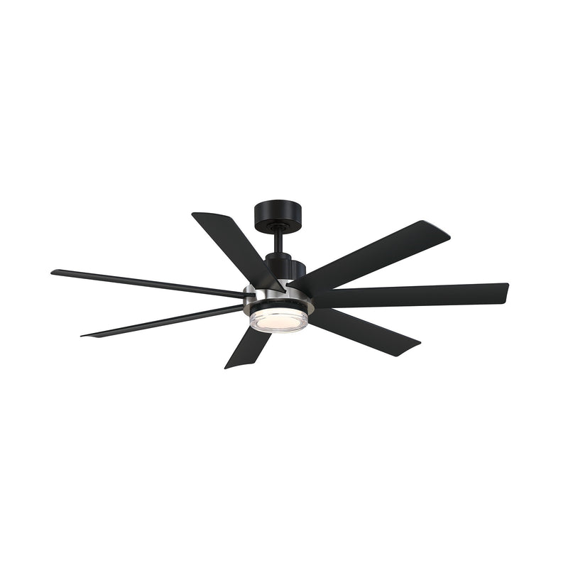 Fanimation Pendry 56in 1-Light Smart Ceiling Fan | Contemporary Black and Brushed Nickel with Black Composite Blades | Bedroom | Model FPD6865BLBN-LK
