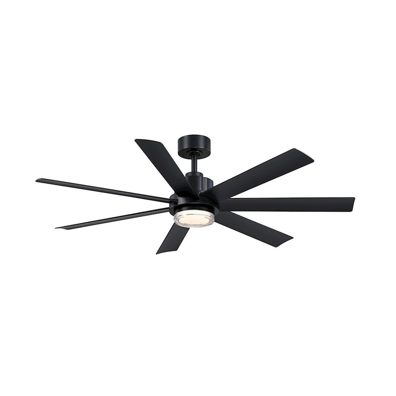 Fanimation Pendry 56in 7-Blade Ceiling Fan | Black Finish | Living Room & Outdoor Patio | 56 x 56 x 14 in | Model FPD6865BLW