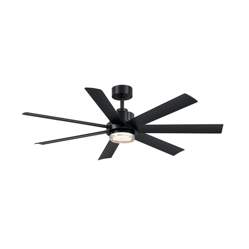 Fanimation Pendry 56in 7-Blade Smart Ceiling Fan | Contemporary Black and Black Composite Blades | Great Room & Covered Patio | Model FPD6865BLW-LK