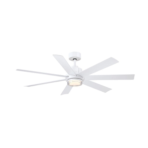 Fanimation Pendry 56in 7-Blade Smart Ceiling Fan | Contemporary Matte White and Matte White Composite Blades | Great Room | Model FPD6865MWW-LK