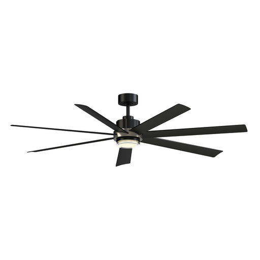 Fanimation Pendry 72in 7-Blade Smart Ceiling Fan | Contemporary Black and Brushed Nickel with Black Composite Blades | Great | Model FPD6872BLBN-LK