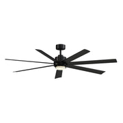 Fanimation Pendry 72in 7-Blade Smart Ceiling Fan | Contemporary Black with Black Composite Blades | Great Room & Covered Patio | Model FPD6872BLW-LK