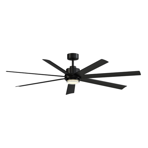 Fanimation Pendry 72in 7-Blade Smart Ceiling Fan | Contemporary Black with Black Composite Blades | Great Room & Covered Patio | Model FPD6872BLW-LK