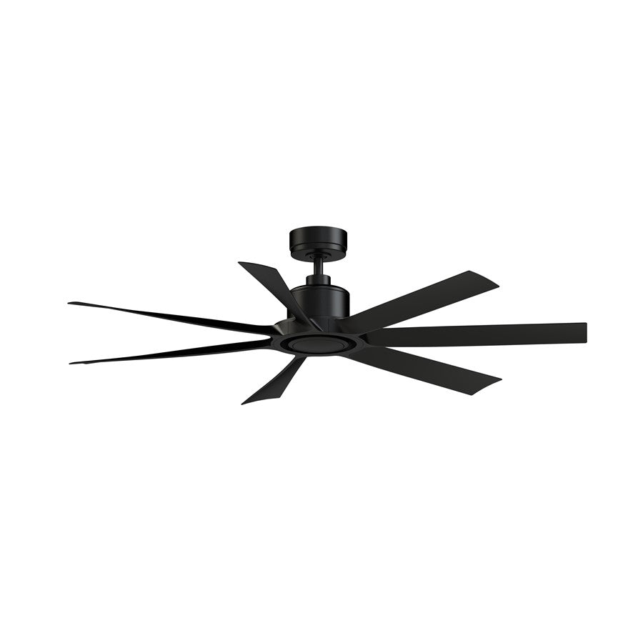 Fanimation Lenzi 60" Ceiling Fan/LED Light Kit, Black/Black/Black - FPD7060BL