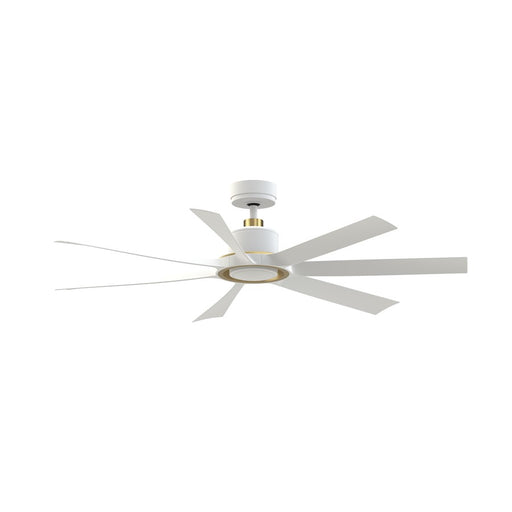 Fanimation Lenzi 60" Ceiling Fan/LED Light Kit, White/Brass Accent - FPD7060MWBS
