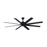 Fanimation Levon Custom 72in 8-Blade Smart Ceiling Fan | Black and Black Composite | Covered Patio & Sunroom | Model FPD7912BBL-72BL