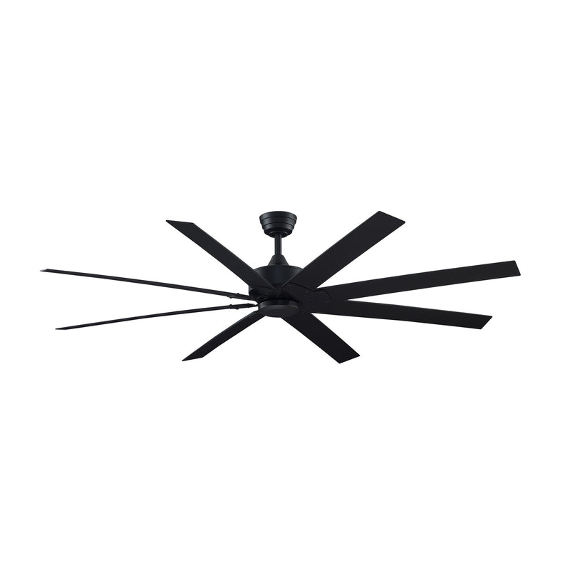 Fanimation Levon Custom 72in 8-Blade Smart Ceiling Fan | Black and Black Composite | Covered Patio & Sunroom | Model FPD7912BBL-72BL