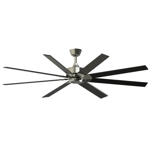 Fanimation Levon Custom 72in 8-Blade Smart Ceiling Fan | Brushed Nickel and Black Composite | Covered Patio & Sunroom | Model FPD7912BBN-72BL
