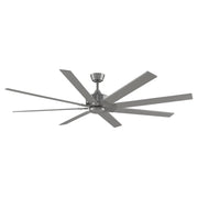 Fanimation Levon Custom 72in 8-Blade Smart Ceiling Fan | Brushed Nickel and Brushed Nickel Composite Blades | Covered Patio | Model FPD7912BBN-72BN