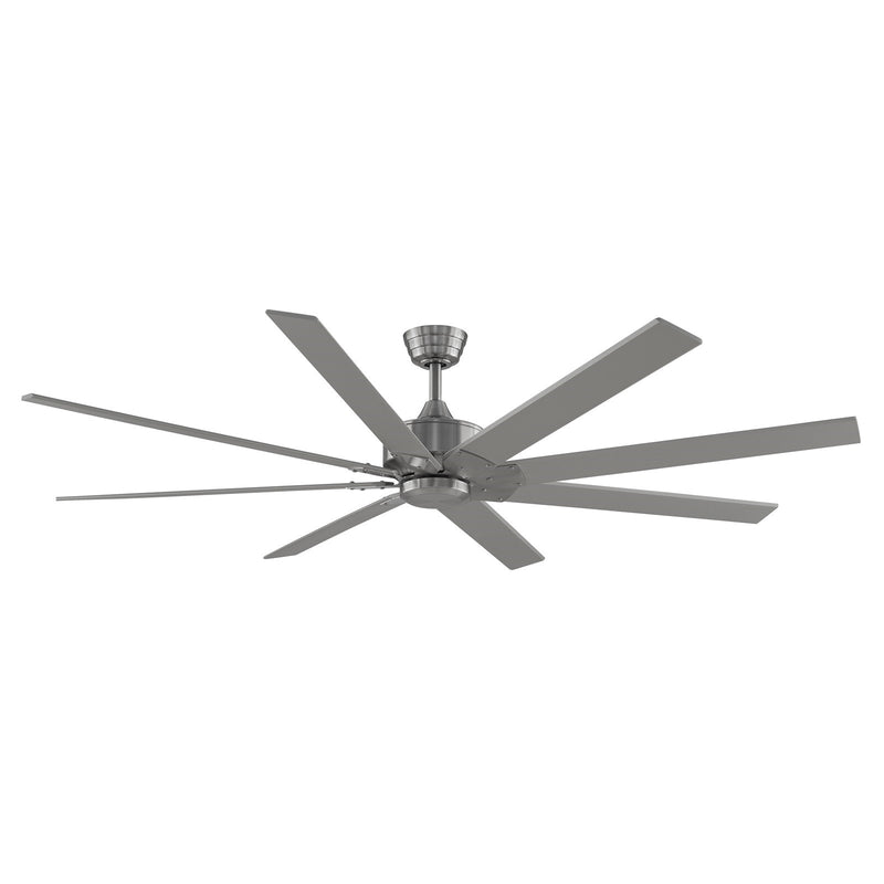 Fanimation Levon Custom 72in 8-Blade Smart Ceiling Fan | Brushed Nickel and Brushed Nickel Composite Blades | Covered Patio | Model FPD7912BBN-72BN