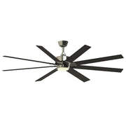 Fanimation Levon Custom 72in 8-Blade Smart Ceiling Fan | Brushed Nickel and Dark Walnut Composite Blades | Covered Patio | Model FPD7912BBN-72DWA