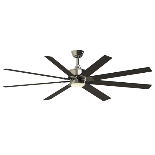 Fanimation Levon Custom 72in 8-Blade Smart Ceiling Fan | Brushed Nickel and Dark Walnut Composite Blades | Covered Patio | Model FPD7912BBN-72DWA