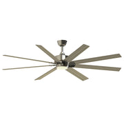 Fanimation Levon Custom 72in 8-Light Ceiling Fan | Brushed Nickel and Washed Pine Composite Blades | Covered Patio & Great | Model FPD7912BBN-72WP-LK